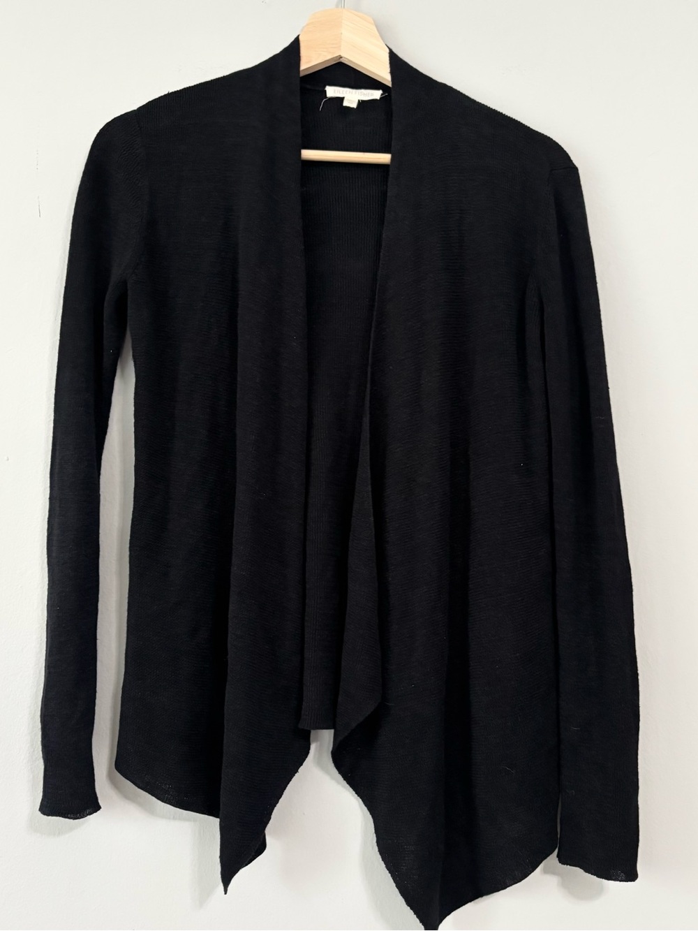 Eileen Fisher 100% Organic Linen Draped Cardigan